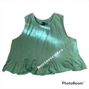 New NWT Women's Peplum Tank Top Wild Fable Green XL Cotton Breathable